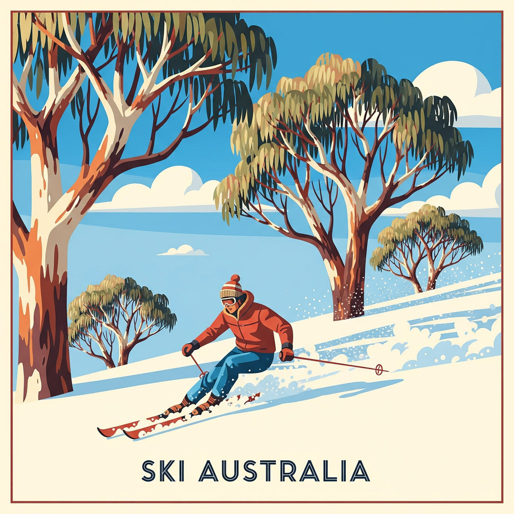 Ski Australia Vintage Fridge Magnet