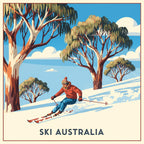 Ski Australia Vintage Fridge Magnet