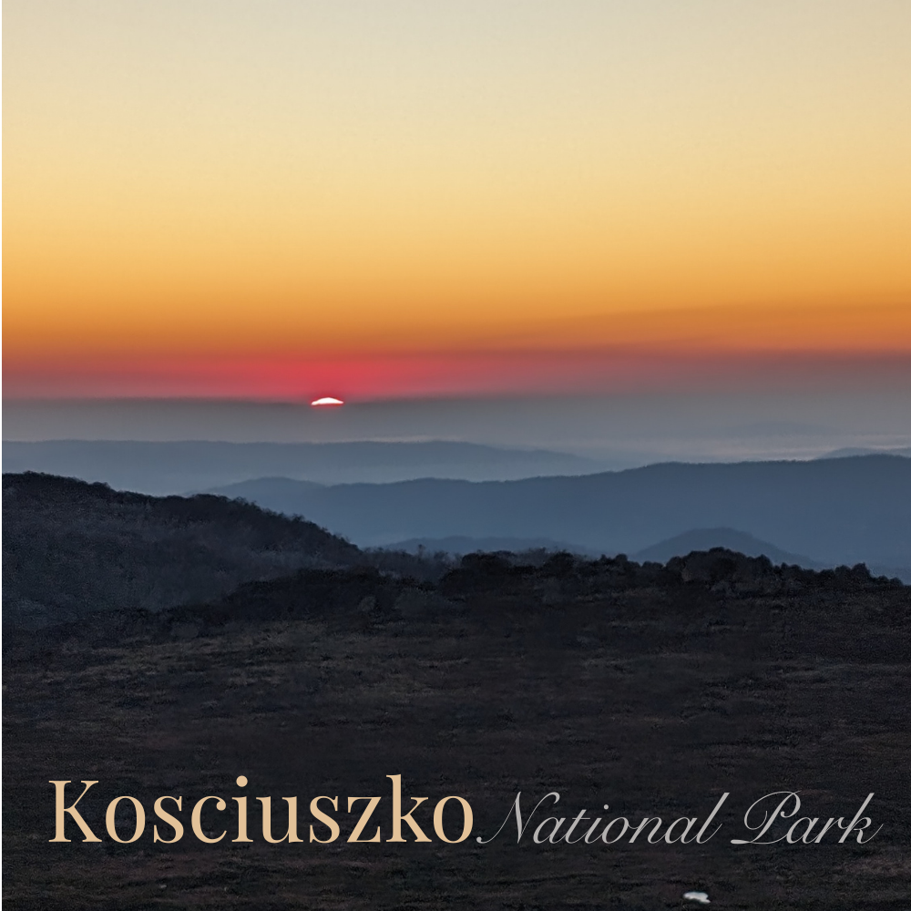 Sunset in the Snowies Fridge Magnet