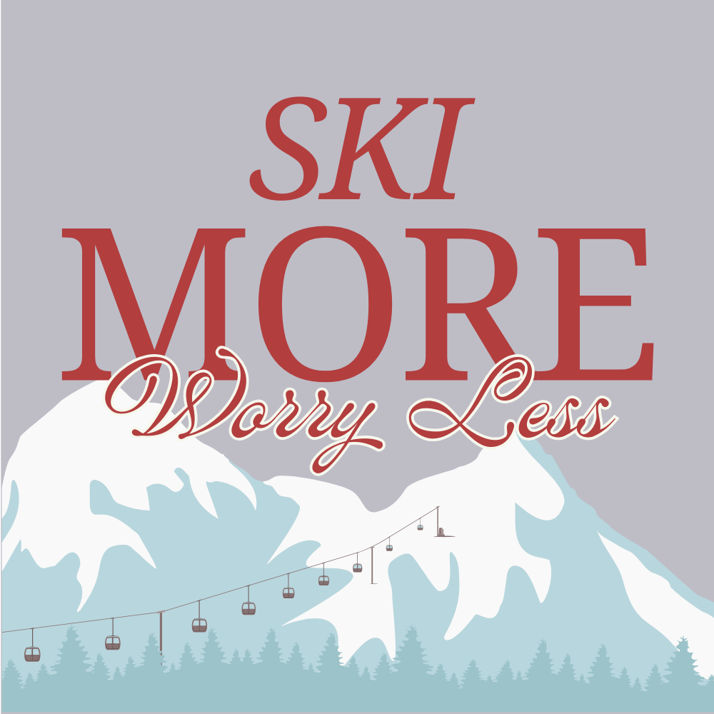 Ski More - Worry Less Fridge Magnet
